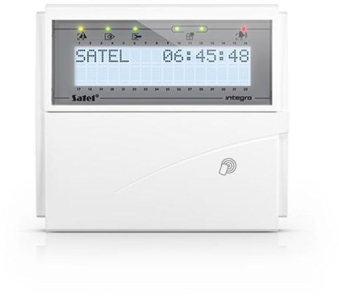 SATEL Manipulator LCD (białe podświetlenie, czytnik kart zbliżeniowych 125 kHz) INT-KLCDR-W