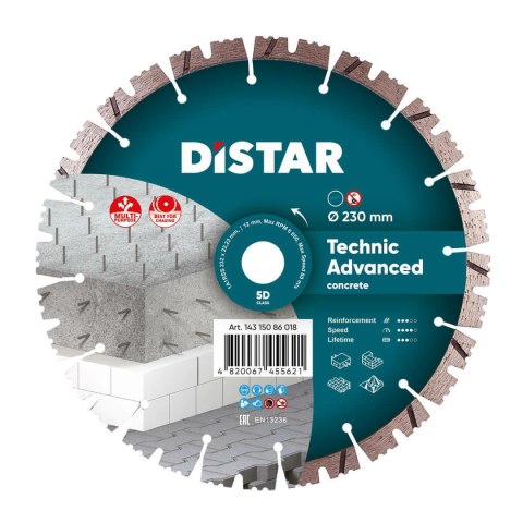 DISTAR TARCZA DIAMENTOWA TECHNIC ADVANCED 232 x 2,6/1,8 x 12 x 22,23-16