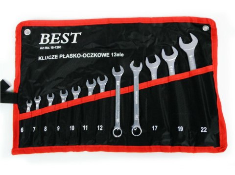 KLUCZ PŁASKO-OCZKOWY 12szt. /SILVER 6-22mm...