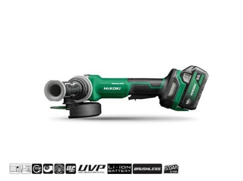 HIKOKI.SZLIFIERKA KĄT. 18V 125mm G1813DF WQZ 2x5,0Ah BL WŁ.CZUWAKOWY HSC