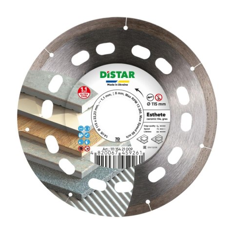 DISTAR TARCZA DIAMENTOWA ESTHETE 115 x 1,1 x 8 x 22,23mm