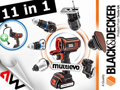 BLACK+DECKER NARZĘDZIE WIELOFUNKCYJNE 18V MT218KB 2x1,5Ah +GŁOWICA WKRĘTARSKA