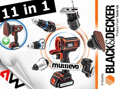 BLACK+DECKER NARZĘDZIE WIELOFUNKCYJNE 18V MT218KB 2x1,5Ah +GŁOWICA WKRĘTARSKA