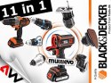 BLACK+DECKER NARZĘDZIE WIELOFUNKCYJNE MULTIEVO MT218KB ZESTAW STARTOWY Z GŁOWICĄ WKRĘTARSKĄ WALIZKA