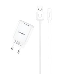 Ładowarka sieciowa Usams T21 2,1A 1xUSB + kabel Lightning - biała