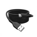 Kabel zasilający silikonowy USB-A - USB-C, USB 2.0 60W, 0,5m Czarny