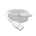 Kabel zasilający silikonowy USB-A - Lightning, USB 2.0 12W, certyfikat MFI, 0,5m Biały