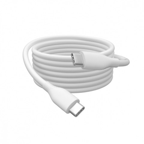 Kabel połączeniowy silikonowy USB-C - USB-C, USB 2.0 60W, 1m Biały