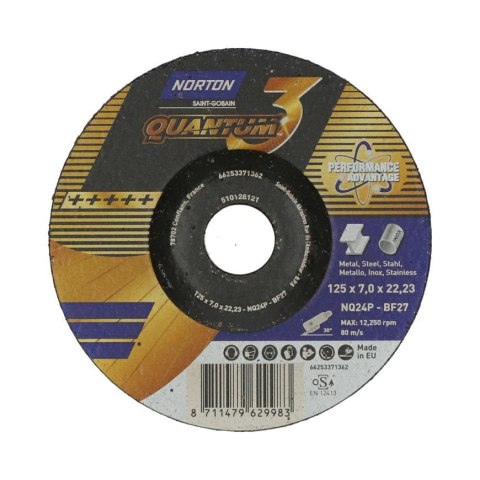 NORTON TARCZA QUANTUM 125 x 7.0 x 22.2mm DO METALU