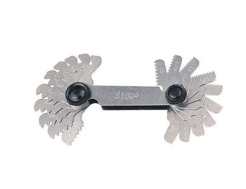 WZORNIK GWINTU 0,25-6,0mm+4G-62G /52szt GWINTY METRYCZNE + CALOWE.