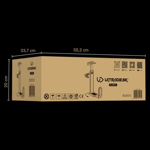 Ultradesk FLANK Uchwyt komputerowy pod blat biurka, RGB