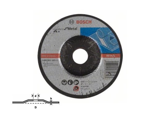 BOSCH TARCZA DO METALU LPP 125mm x 6,0mm x 22,2mm STANDARD FOR METAL