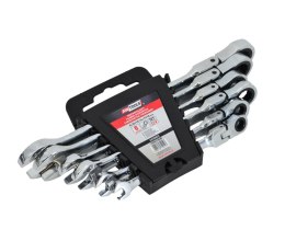 AWTOOLS KLUCZE PŁASKO-OCZKOWE Z GRZECHOTKĄ PRZEGUBOWE KOMPLET 6 szt. 8-19mm