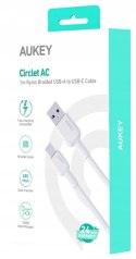 CB-NAC1 kabel USB-C - USB-A 1m 60W PD 3A 20V nylonowy oplot biały