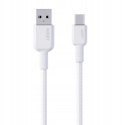 CB-NAC1 kabel USB-C - USB-A 1m 60W PD 3A 20V nylonowy oplot biały