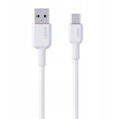 CB-NAC1 kabel USB-C - USB-A 1m 60W PD 3A 20V nylonowy oplot biały