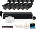 Zestaw monitoringu IP DAHUA 6 kamer tubowych zewnętrznych czarnych 8MPX