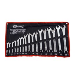 AWTOOLS KLUCZE PŁASKO-OCZKOWE KOMPLET 17elem. 6,7,8,9,10,11,12,13,14,15,16,17,18,19,20,21,22 mm