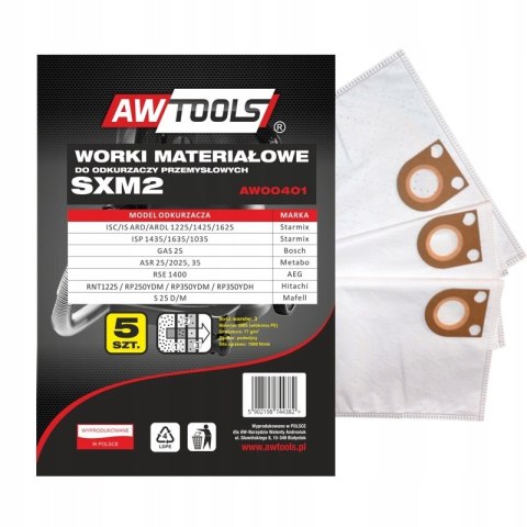 AWTOOLS WORKI Z MIKROWŁÓKNINY kpl.5szt. SXM2 GAS 25 / STARMIX 25/35