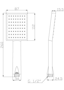 SŁUCHAWKA NATRYSKOWA PATRAS 1-FUNKCYJNA CHROM