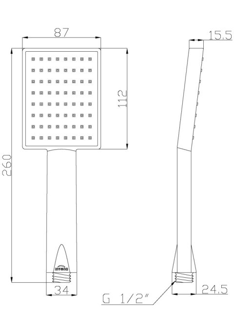 SŁUCHAWKA NATRYSKOWA PATRAS 1-FUNKCYJNA CHROM