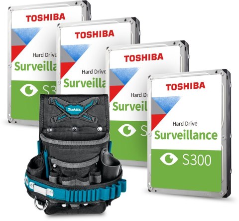 Zestaw 8 dysków HDD Toshiba S300 4TB + Pas narzędziowy Makita TOS02