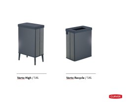 CURVER KOSZ NA ŚMIECI VERTO 54L WYSOKI /PERŁOWY SZARY