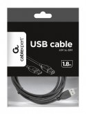 Kabel USB 2.0 typu AB AM-BM 1.8m czarny