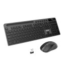 Marvo KC411W BK klawiatura US, czarna z myszką bezprzewodową, biurowy