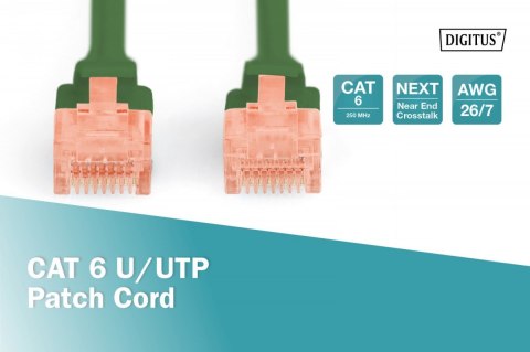 Patch cord U/UTP kat.6 PVC 5m Zielony