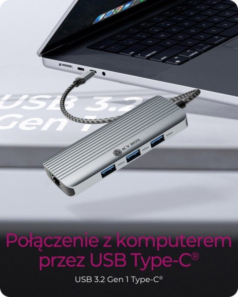 Stacja dokująca IB-DK4034a-CPD 6w1, HDMI,USB,PD,LAN