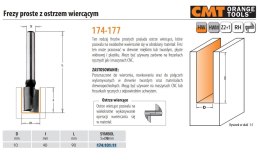 CMT FREZ HM D=10 I=40 L=90 S=8 PROSTY Z OSTRZEM WIERCĄCYM.