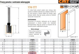 CMT FREZ HM D= 8 I=30 L=70 S=8 PROSTY, OSTRZE WIERCĄCE.