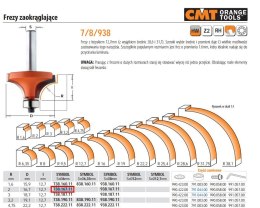 CMT FREZ HM R= 2 D=16,7 I=12,7 S=6 ZAOKRĄGLAJĄCY Z ŁOŻYSKIEM.