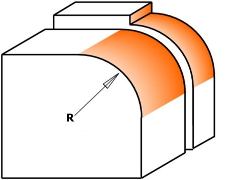 CMT FREZ HM R=22,2 D=57,1 I=28,4 S=12 ZAOKRĄGLAJĄCY Z ŁOŻYSKIEM.