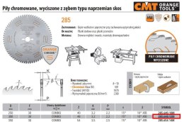 PIŁA UNIWERSALNA CHROMOWANA HM D=300 F=30 Z=48 K=3,2/2,2
