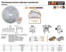 PIŁA UNIWERSALNA CHROMOWANA HM D=300 F=30 Z=96 K=3,2/2,2