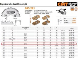 PIŁA UNIWERSALNA, DO CIĘCIA WZDŁUŻNEGO I POPRZECZNEGO HM D=210 F=30 Z=36N K=2,8/1,8