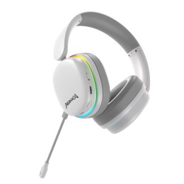 Marvo MONKA ECHO RS słuchawki z mikrofonem, biała, podświetlona, Tri-mode