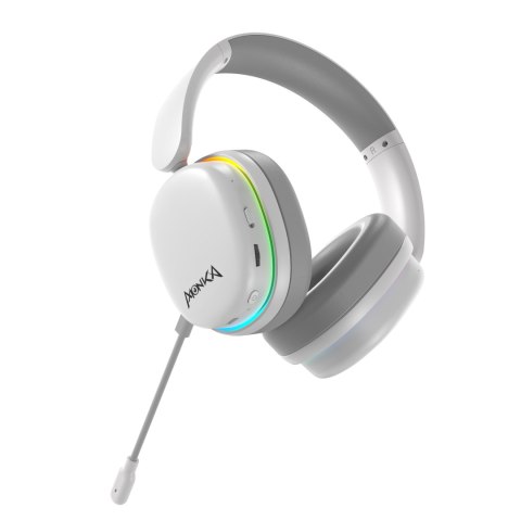Marvo MONKA ECHO RS słuchawki z mikrofonem, biała, podświetlona, Tri-mode