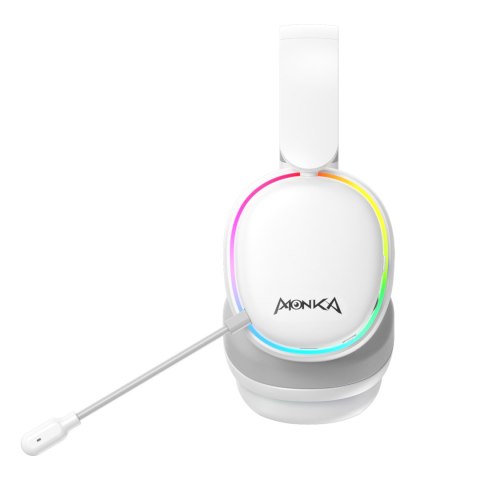 Marvo MONKA ECHO RS słuchawki z mikrofonem, biała, podświetlona, Tri-mode