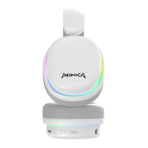 Marvo MONKA ECHO RS słuchawki z mikrofonem, biała, podświetlona, Tri-mode