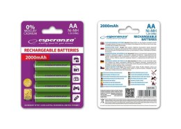 Akumulatorki AA Esperanza 2000mAh 4szt. zielone