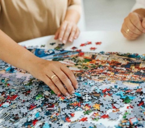 Puzzle 2x500 elementów Sztuka malowania Kotki