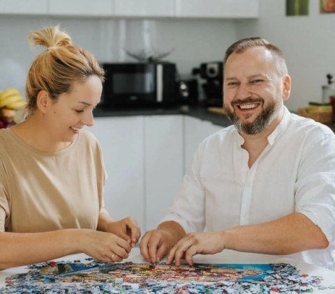 Puzzle 2x500 elementów Sztuka malowania Kotki