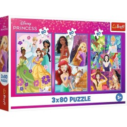 Puzzle 3x80 elementów Księżniczki i przyjaciółki Disney