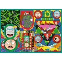 Puzzle 4x250 elementów Rick i Morty Zakręcony świat