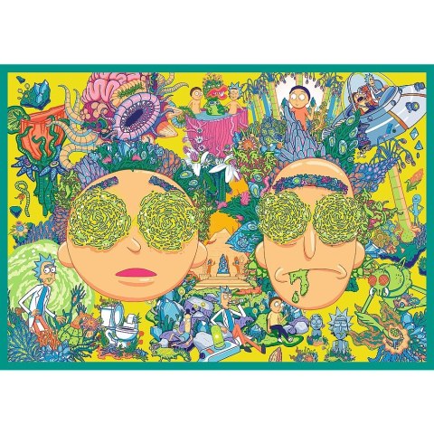 Puzzle 4x250 elementów Rick i Morty Zakręcony świat