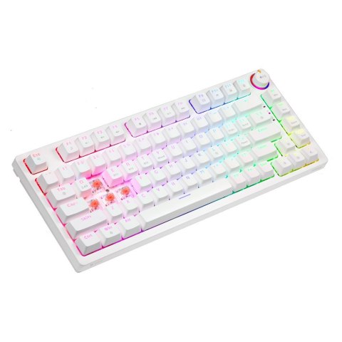 Klawiatura mechaniczna bezprzewodowa PHENIX WHITE Gateron Red Pro, ABS