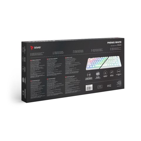 Klawiatura mechaniczna bezprzewodowa PHENIX WHITE Gateron Red Pro, Pudding